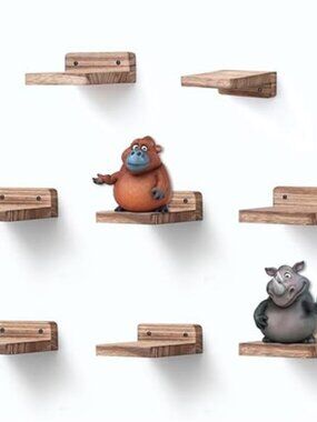 Small Floating Shelf, 4x4 Inch Display Ledges for Wall,Mini Shelves,Rustic Wood